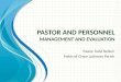 Pastor and Personnel Management and Evaluation