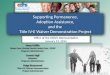 Supporting Permanence, Adoption Assistance, and the  Title IV-E Waiver Demonstration Project