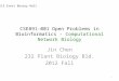 CSE891-001 Open Problems in Bioinformatics -  Computational Network  Biology