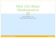 IMA 101 Basic Mathematics