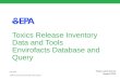 Toxics Release Inventory Data and Tools Envirofacts  Database and Query