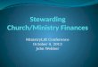 Stewarding Church/Ministry Finances