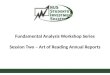 Fundamental Analysis Workshop Series Session Two – Art of Reading Annual Reports