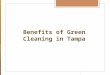 Benefits of Green Cleaning in Tampa