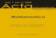 Mathematica Vol. 1, No. 2, 2009