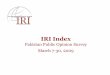 IRI Survey: Pakistan Public Oinion