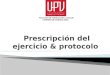 Prescripción Del Ejercicio en AM y protocolo de tesis