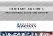 Heritage Action PRESIDENTIAL PLATFORM REVIEW