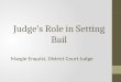 Judge’s Role in Setting Bail Margie Enquist, District Court Judge
