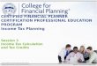 ©2015, College for Financial Planning, all rights reserved. Session 3 Income Tax Calculation and Tax Credits CERTIFIED FINANCIAL PLANNER CERTIFICATION