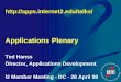 Applications Plenary Ted Hanss Director, Applications Development I2 Member Meeting - DC - 28 April 99