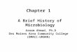 Chapter 1 A Brief History of Microbiology Azeem Ahmad, Ph.D Des Moines Area Community College (DMACC-URBAN)