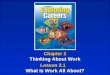 Chapter 2 Thinking About Work Chapter 2 Thinking About Work Lesson 2.1 What Is Work All About? Lesson 2.1 What Is Work All About?