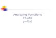 Analyzing Functions (4.16) y=f(x) MATLAB. Functional Analysis includes: Plotting and evaluating a function Finding extreme points Finding the roots (zeros