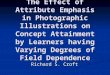The Effect of Attribute Emphasis in Photographic Illustrations on Concept Attainment by Learners having Varying Degrees of Field Dependence Richard S