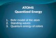 ATOMS Quantized Energy 1.Bohr model of the atom 2.Standing waves 3.Quantum energy of colors