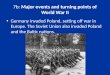 7b: Major events and turning points of World War II Germany invaded Poland, setting off war in Europe. The Soviet Union also invaded Poland and the Baltic