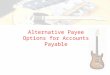 Alternative Payee Options for Accounts Payable. Available options There are 3 different options for Alternative Payee with various functionalities and