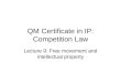 QM Certificate in IP: Competition Law Lecture 9: Free movement and intellectual property