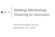 Writing Workshop Soaring to Success Harp Elementary School September 24 th, 2004