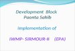 Development Block Paonta Sahib Implementation of IWMP- SIRMOUR-II(EPA)