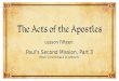 Lesson Fifteen: Paul’s Second Mission, Part 3 (From Corinth back to Antioch)
