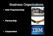 Business Organizations Sole Proprietorship Partnership Corporation