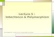 Lecture 5 : Inheritance & Polymorphism Acknowledgement : courtesy of Prof. Timothy Budd lecture slides