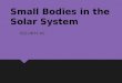 Small Bodies in the Solar System ESS (2015-16). Small Planetary Bodies  In addition to planets & moons, the solar system contains many other types of