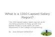 What is a 1310 Lapsed Salary Report? The 1310 lapsed salary report was set up for recording purposes to keep up with how lapsed money is to be spent for