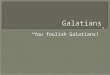 “You foolish Galatians!” Galatians.  Galatia: a Roman province in central Anatolia (modern-day Turkey)  Which churches?  When? (48–50s CE)  Rival