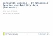 1 Consult21 webcall – BT Wholesale Service availability data (Datasets) Peter Davis, BT Design Bill du Cann, BT Consult21