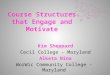 Course Structures that Engage and Motivate Kim Sheppard Cecil College - Maryland Alketa Nina WorWic Community College - Maryland