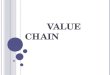 VALUE CHAIN. V ALUE C REATION  Necessarily processing, converting, improving or adding value to a particular product (from its original state) thereby