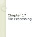 Chapter 17 File Processing Chapter 17 File Processing