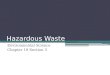 Hazardous Waste Environmental Science Chapter 19 Section 3