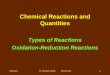Dr Seemal Jelani Chem-100 Chemical Reactions and Quantities Types of Reactions Oxidation-Reduction Reactions 12/16/20151