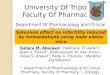 University Of Tripoli Faculty Of Pharmacy Department Of Pharmacology and Clinical Pharmacy Selenium effect on infertility induced by formaldehyde using