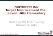 Northwest ISD Target Improvement Plan Seven Hills Elementary Northwest ISD Public Hearing October 26, 2015
