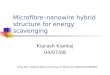 Microfibre–nanowire hybrid structure for energy scavenging Kiarash Kiantaj 04/07/08 Yong Qin, Xudong Wang & Zhong Lin Wang-10.1038/nature06601
