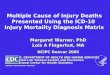 Multiple Cause of Injury Deaths Presented Using the ICD-10 Injury Mortality Diagnosis Matrix Margaret Warner, PhD Lois A Fingerhut, MA NCIPC Denver 2005