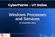 CyberPatriot – UT Dallas Windows Processes and Services 14 November 2015