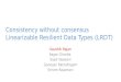 Consistency without consensus Linearizable Resilient Data Types (LRDT) Kaushik Rajan Sagar Chordia Kapil Vaswani Ganesan Ramalingam Sriram Rajamani