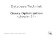 Database Techniek – Query Optimization Database Techniek Query Optimization (chapter 14)