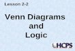 Venn Diagrams and Logic Lesson 2-2. Venn diagrams: show relationships between different sets of data. can represent conditional statements