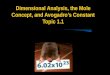 Dimensional Analysis, the Mole Concept, and Avogadro’s Constant Topic 1.1