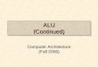 ALU (Continued) Computer Architecture (Fall 2006)