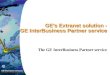 E GE Information Services GE’s Extranet solution - GE InterBusiness Partner service The GE InterBusiness Partner service
