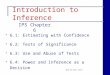 IPS Chapter 6 DAL-AC FALL 2015  6.1: Estimating with Confidence  6.2: Tests of Significance  6.3: Use and Abuse of Tests  6.4: Power and Inference