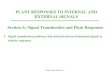 PLANT RESPONSES TO INTERNAL AND EXTERNAL SIGNALS Section A: Signal Transduction and Plant Responses 1.Signal transduction pathways link internal and environmental